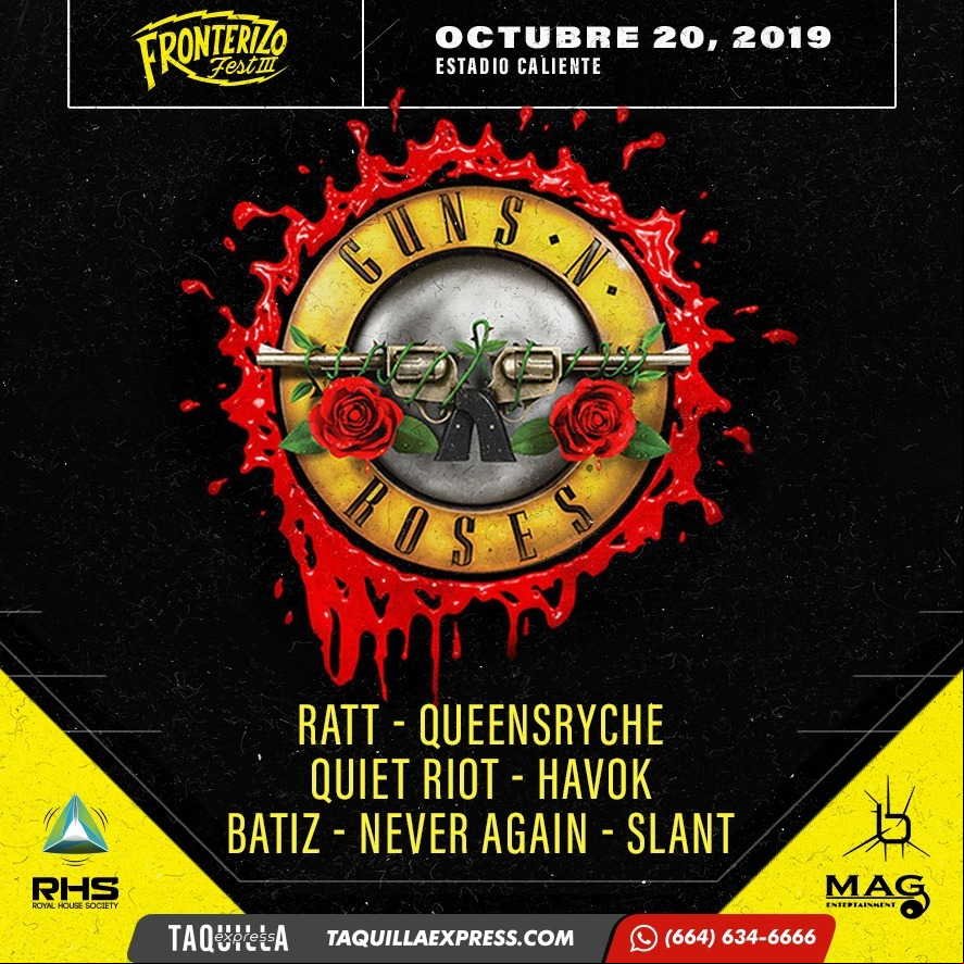 Concierto de Guns N' Roses en Tijuana, Baja California, México, Domingo, 20 de octubre de 2019