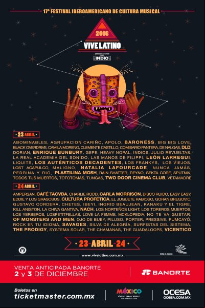 Concierto de Enrique Bunbury en Ciudad de México, México, Domingo, 24 de abril de 2016
